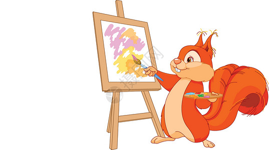 小小艺术家松鼠艺术家设计图片