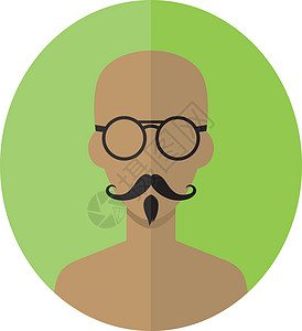 男人时髦头像用户图片卡通人物城市潮人文化眼镜化身男性个性青年电脑发型背景图片