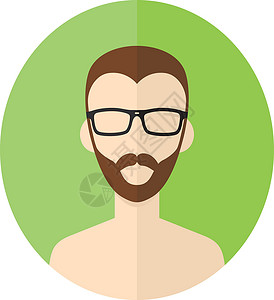 男人时髦头像用户图片卡通人物电脑化身胡须个性卡通片文化眼镜城市发型插图背景图片