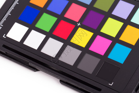 彩色检查设备艺术颜色检查器白色调色板用具目录护照卡片摄影师背景图片