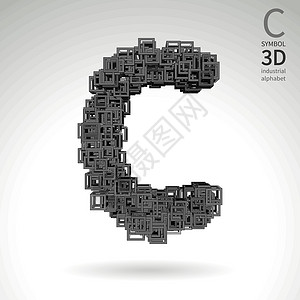 矢量抽象字母 - 符号 c背景图片