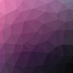 色彩多彩的深紫紫色抽象几何式低多元风格矢量图解图形背景背景图片