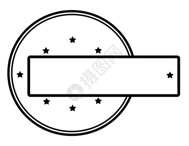 印戳圆形矩形邮票星星黑色墨水背景图片