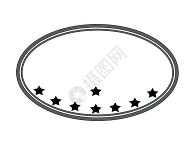 Oval 邮票墨水黑色矩形椭圆形星星背景图片