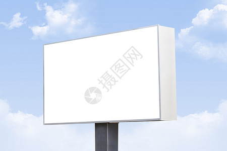 空白广告广告公告牌招牌牌匾木板云景多云横幅小样框架天空晴天背景图片