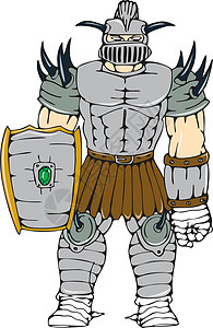 非洲之角骑士全盔甲盾牌卡通背景图片
