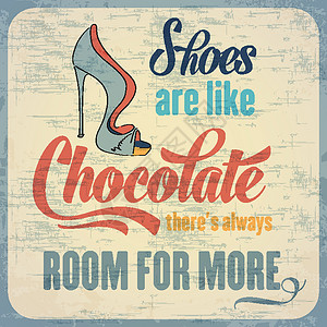 经典标签素材鞋子的引文缩写背景生活精神框架绘画字体标题艺术插图巧克力海报设计图片