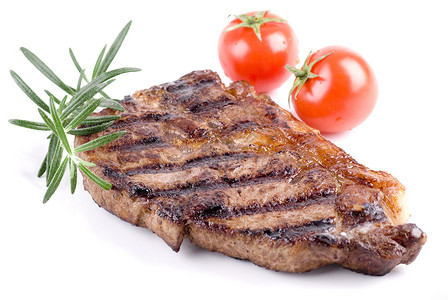 牛排迷迭香白色牛扒美食食物烧烤盘子背景图片