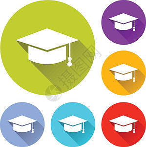 学校图标文凭网页设计按钮红色绿色蓝色教育大学网络背景图片