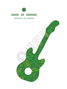 矢量生态符号吉他音乐光影图案框架背景图片