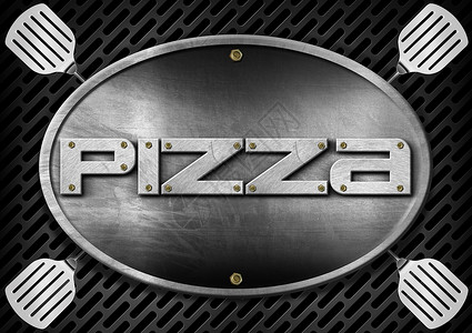 Piza Piza 金属标志背景图片