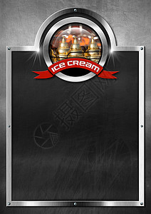冰奶油菜单黑板背景图片