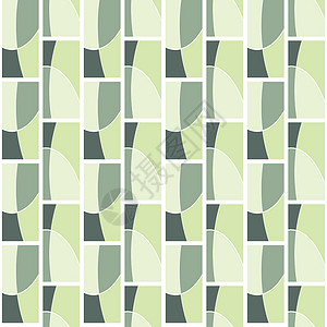带矩形和圆环的无缝反向图案长方形墙纸波浪状网络创造力波浪绿色背景图片