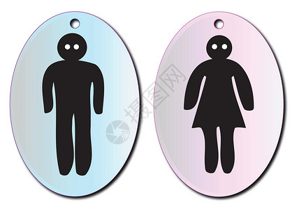 厕所符号女性椭圆形绘画插图艺术品艺术女士女孩男人卫生间背景图片