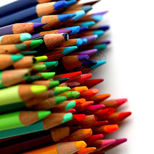 彩色笔人群学校橙子光谱蓝色木头素描团体铅笔绘画背景图片