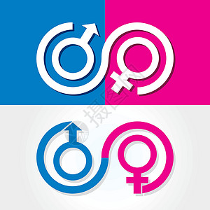 跨性别男女代符号种群矢量伙伴夫妻女性性别女士插图男人正方形女性化男性插画