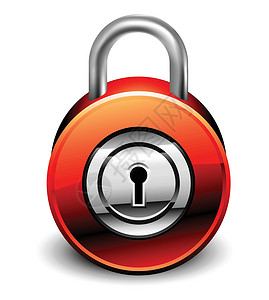 系纽扣挂锁插图隐私安全互联网秘密钥匙防御红色金属阴影设计图片