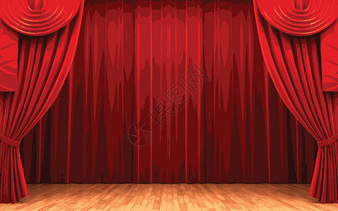 红天鹅绒幕帘打开场景艺术推介会展示歌剧歌词观众手势剧院行动剧场背景图片