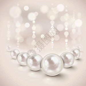 纯银项链白珍珠背景设计图片