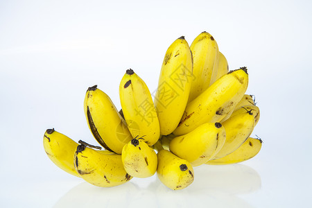 一群香蕉食物正方形小吃黄色水果对象白色背景图片