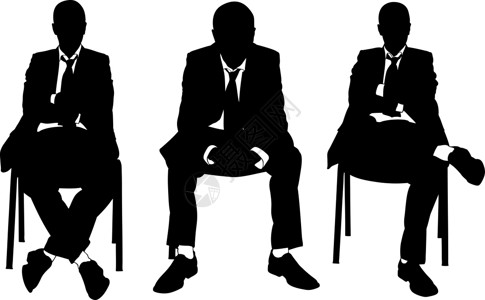 坐在椅子上的商务男性坐在椅子上的商务人士黑色套装男性收藏经理姿势领带商务拼贴画人士插画