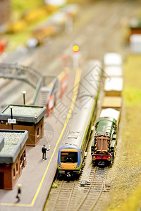 火车站车站复制品柴油机火车动车组货运楷模通勤者模型玩具背景图片