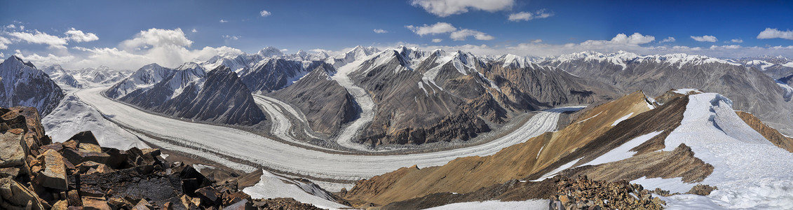 塔吉克斯坦帕米尔山峰丘陵山脉远足全景风景干旱冰川首脑背景图片