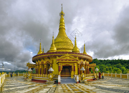 孟加拉国印度教寺庙班德全景金子佛教徒精神装饰宗教神社建筑背景图片