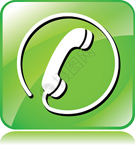 绿色手机图标网络正方形按钮背景图片