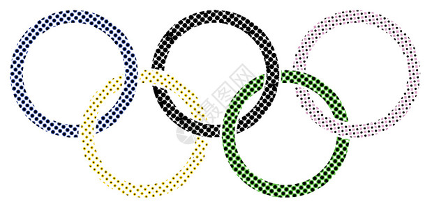 奥林匹克会旗奥林匹克点绿色插图艺术戒指蓝色绘画红色黄色艺术品插画