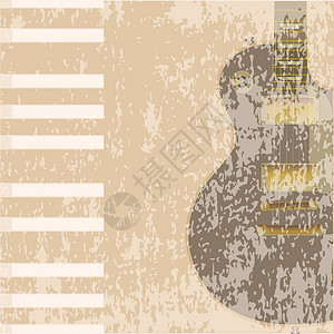 利器摇滚乐工具背景流行音乐乐器吉他音乐艺术品艺术公寓蓝调仪器插图插画