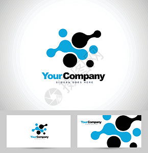 BlueDots 蓝点标准商业推广创造力蓝色插图液体公司品牌卡片背景图片