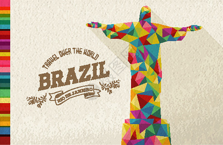 巴西基督像巴西旅行标志性多边形纪念碑设计图片