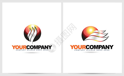 日志设计太阳商业插图公司卡片创造力火焰标识推广品牌背景图片