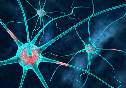 脑神经科学概念粒子纳米神经元行动蓝色插图化合物原子背景图片
