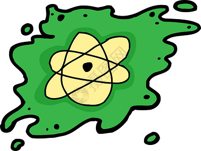 绿色球团中的原子符号背景图片