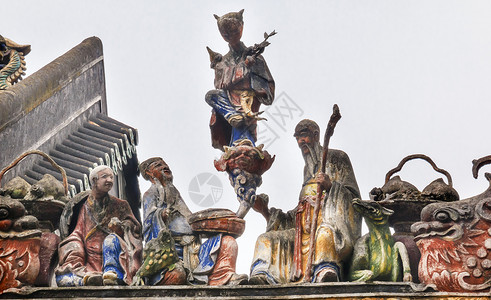 王母祖庙雕像陶瓷高清图片