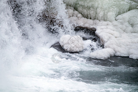 Gullfoss 组合键白水瀑布金色背景图片