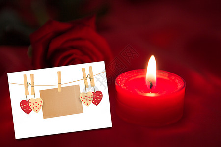 混合的红玫瑰蜡烛图像背景图片