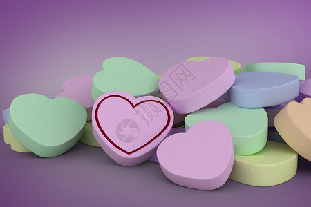 心脏复合图像插图绘图计算机情人紫色背景图片