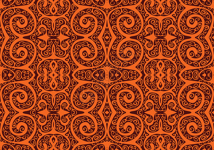无缝纹理地毯曲线插图橙子装饰品模版纺织品背景图片