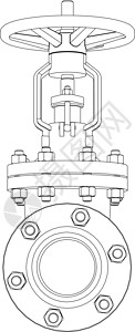 工业阀门  3 的矢量渲染技术龙头制造业插图金属旋转绘画框架工程草图背景图片