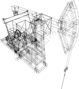 油泵插孔 3d的矢量投影工业气体管子原油油桶工程抽油机石油千斤顶钻机插画