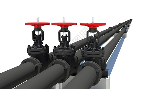 三个黑色管道 装有阀门工业工程汽油控制管子石油坚果螺栓金属车轮背景