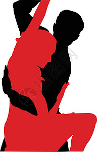 双舞音乐探戈女性舞者男性夫妻红色背景图片