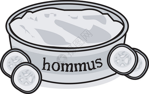 切丝含黄瓜的Hummus Dip盘子香葱辣椒胡椒芹菜鳄梨筹码插图艺术庆典插画