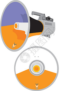 扩音器危险演讲工作室帮助电影橙子嗓音体积扬声器插图背景图片