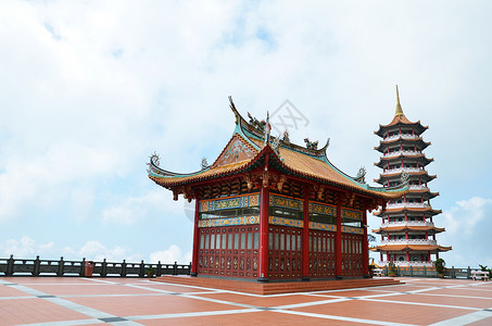 神灵根廷高原中国寺庙背景