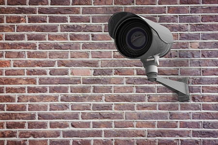 Ccctv 相机复合图像监视拍摄安全红砖背景图片