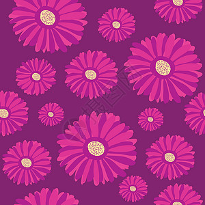 无缝模式 紫色斑疹花朵在暗底背景上插画